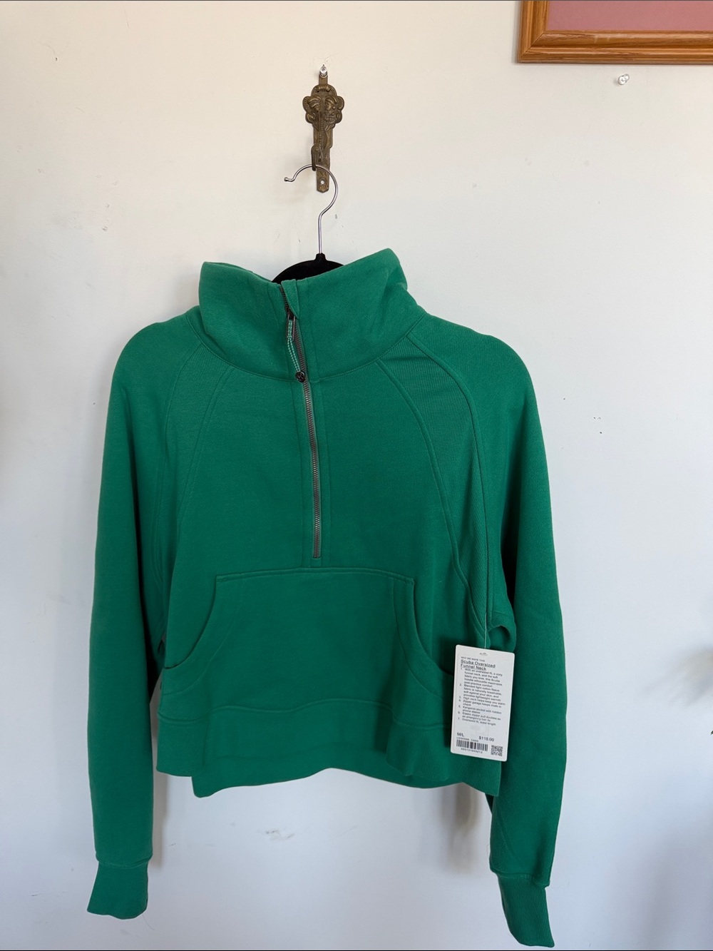 Scuba oversized funnel neck cascadia green